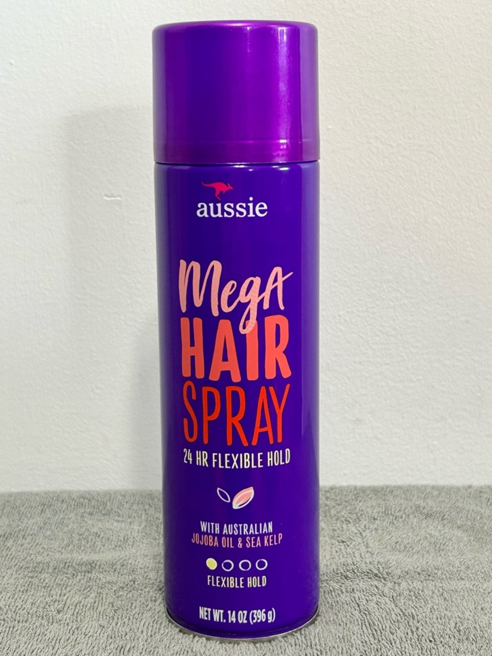 New! Aussie Mega Hair Spray Original Formula Jojoba Oil and Sea Kelp 14 oz.